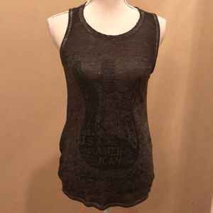 Fender for Lucky Brand Guitar Print Graphic Tank